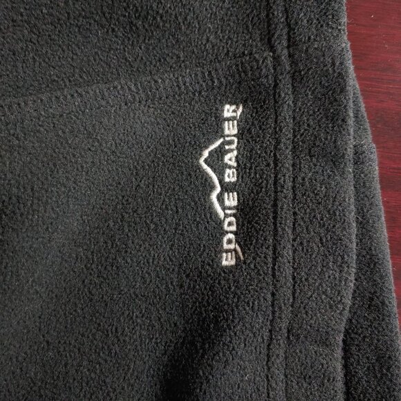 Eddie Bauer EB Sport Womens L Black Fleece Quarter Zip Pullover Jacket Back Zip - Picture 6 of 9